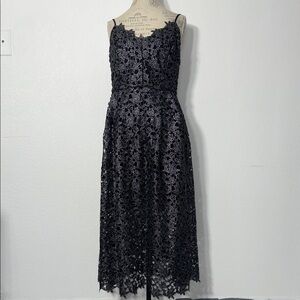 Astr Black Lace Midi Dress